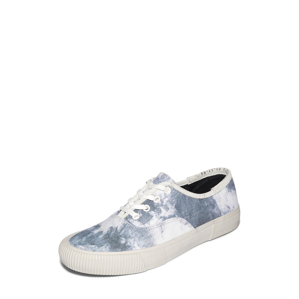AllSaints Lex Sneakers Men's US 8 Gray White Canvas Low Top Platform Shoes GAL94